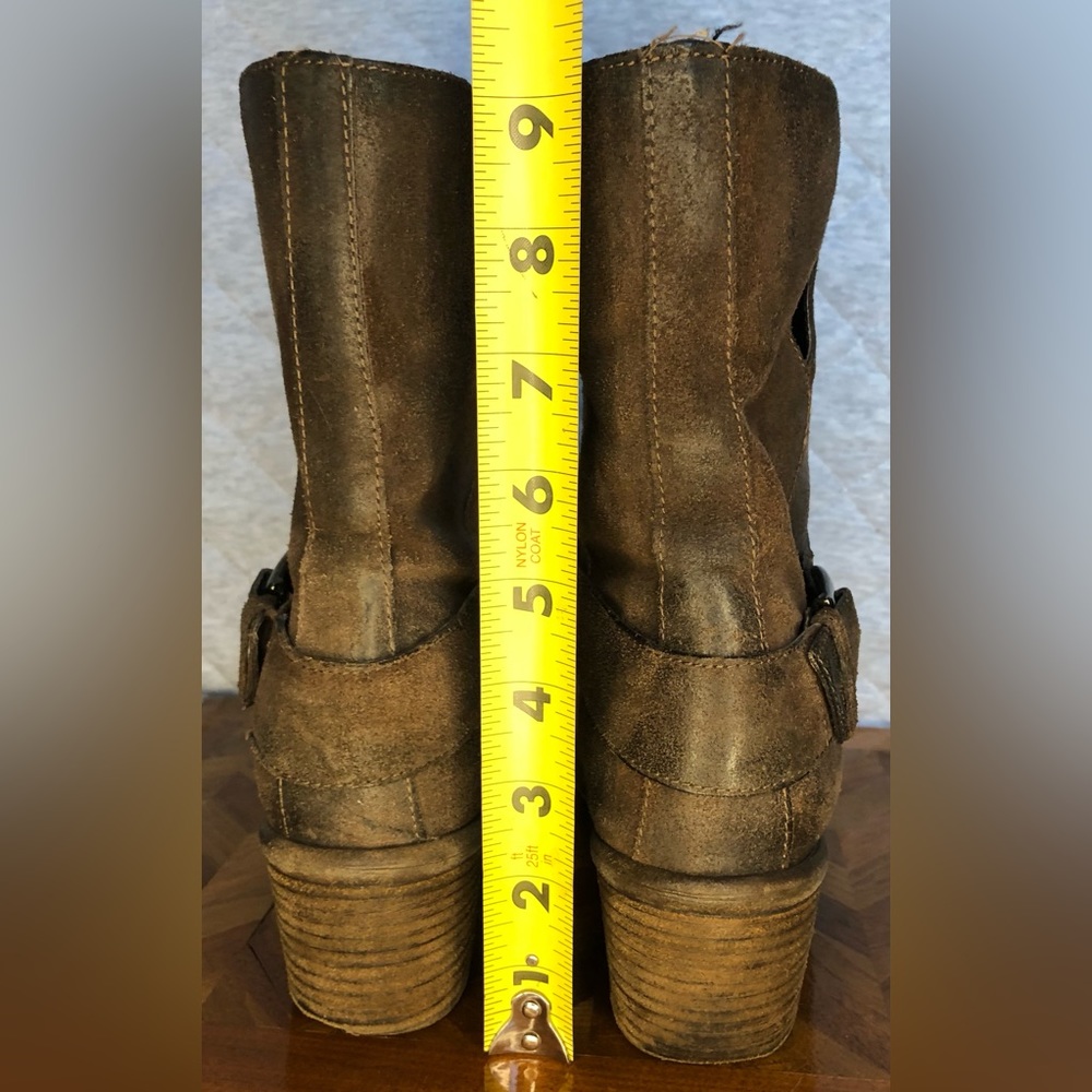 Donald Pliner Donata distressed suede boot in dark brown - Picture 7 of 15